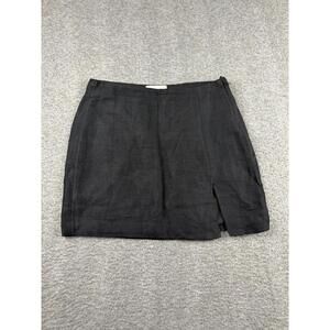 H&M Black Mini Skirt Women's 2 Side Slit Pencil Straight Zip Back